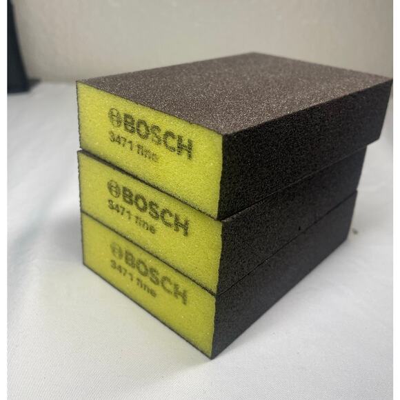 Bosch Expert S471 Foam Sanding Block Fine Grade Yellow, 3-Pack - Picture 1 of 3